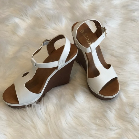 Bella Marie White Patent Leather Wedges - Picture 7 of 7